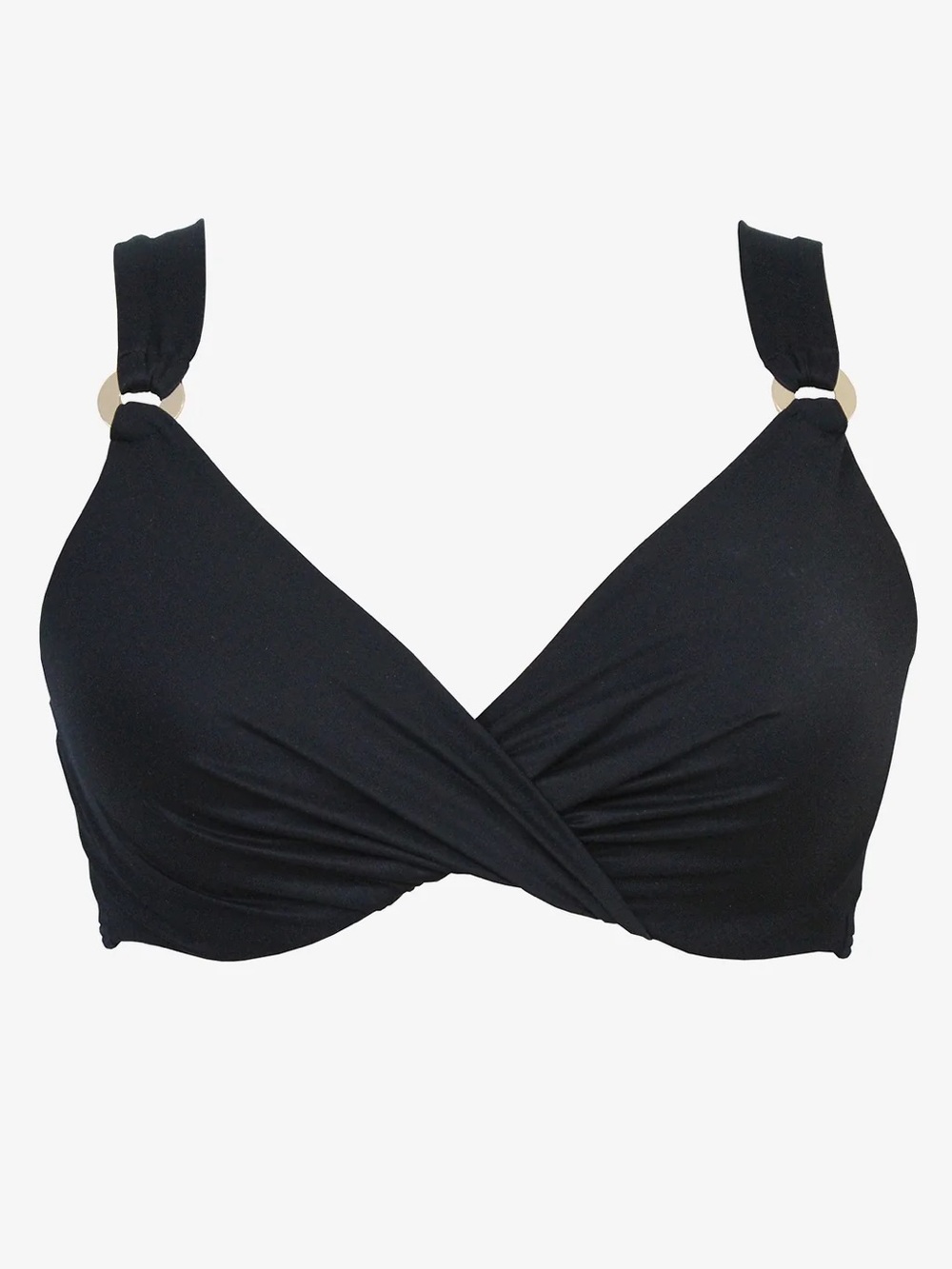 Miraclesuit Underwire Bikini Top 36D Black NWT Supportive Plunge